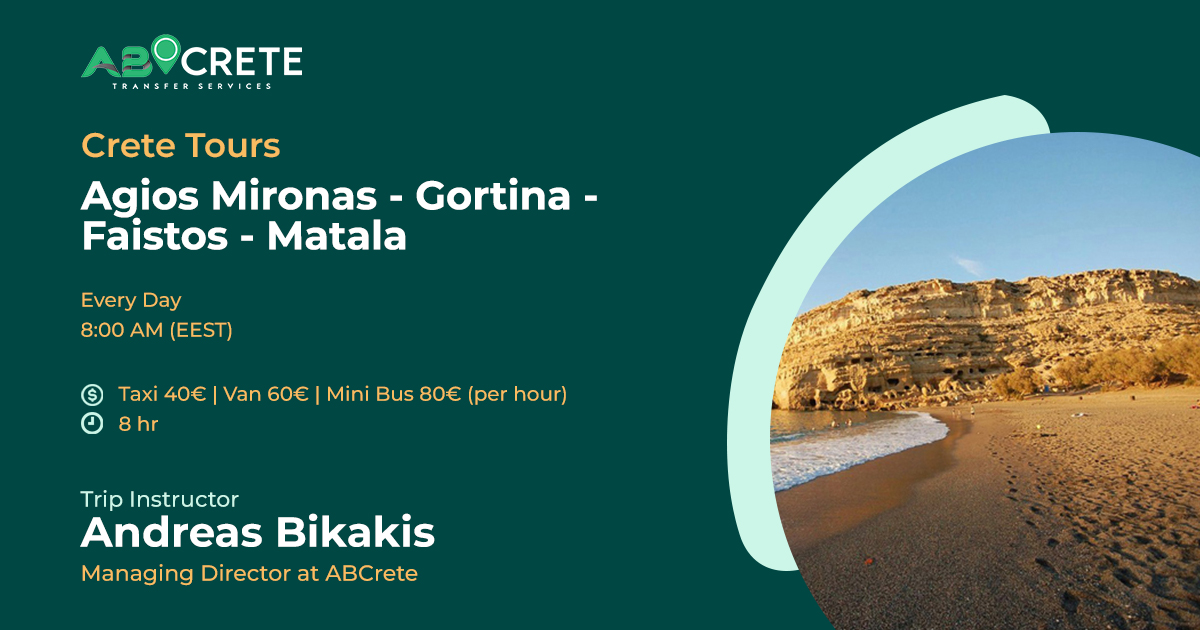 Agios Mironas - Gortina - Faistos - Matala